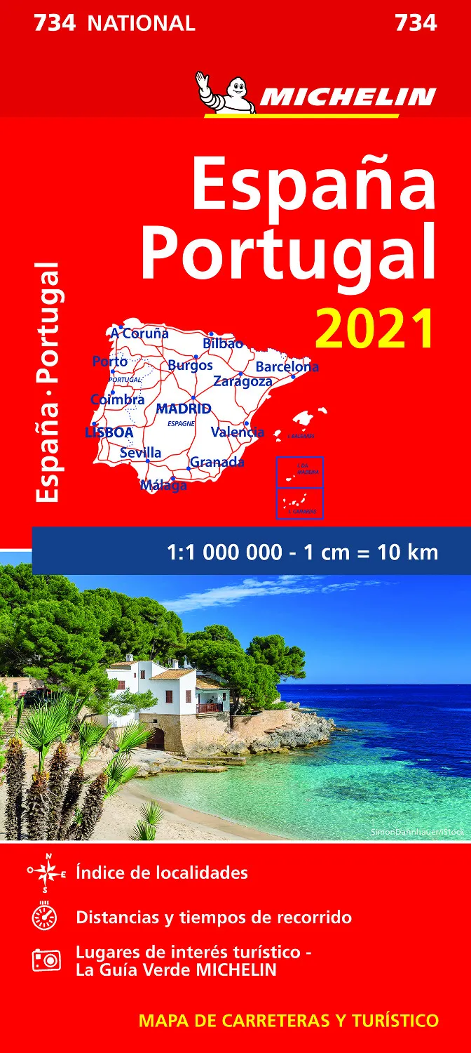 ESPAÑA /PORTUGAL 2021 -MAPA CARRETERA-
