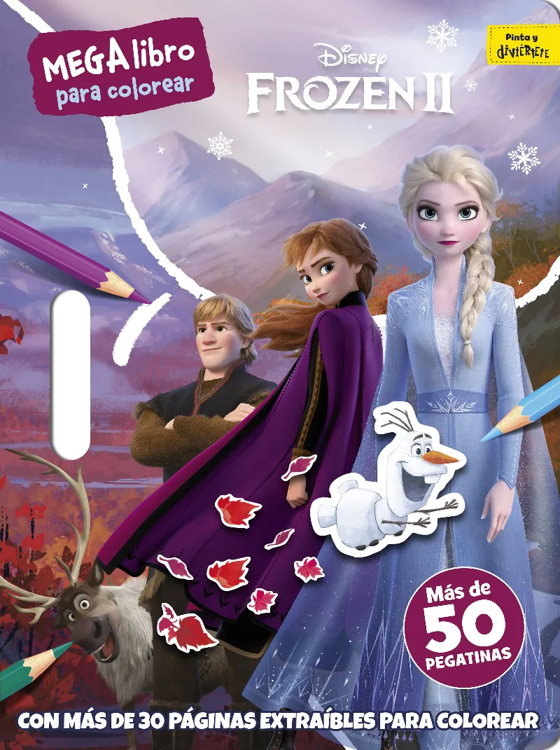 FROZEN II - MEGALIBRO PARA COLOREAR - MAS DE 50 PEGATINAS