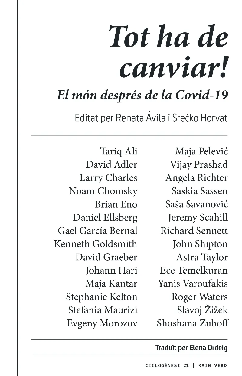 TOT HA DE CANVIAR -EL MON DESPRES DE LA COVID -19 -