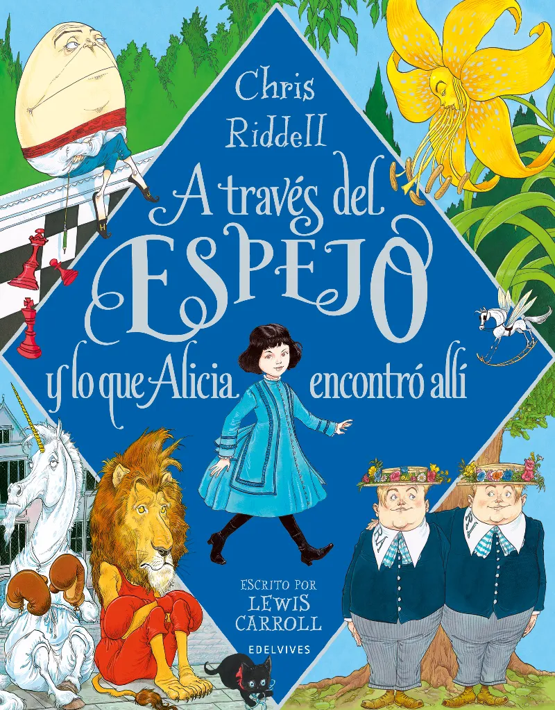 A TRAVÉS DEL ESPEJO Y LO QUE ALICIA ENCONTRÓ ALLÍ -A PARTIR DE 8 AÑOS - CARTONÉ -UNA CUIDADA Y PRECIOSA EDICIÓN ÍNTEGRA -ILUSTRADOR CHRIS RIDDELL