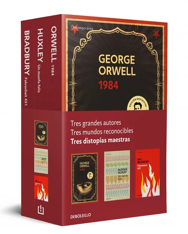 TRES DISTOPIAS MAESTRAS(PACK BOLSILLO 1984/ UN MUNDO FELIZ / FAHRENHEIT 451)