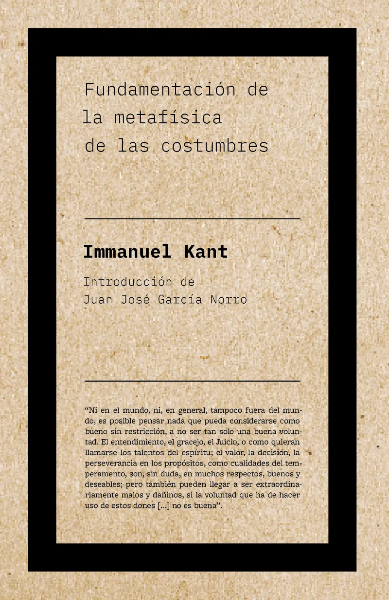 FUNDAMENTACION DE LA METAFISICA DE LAS COSTUMBRES