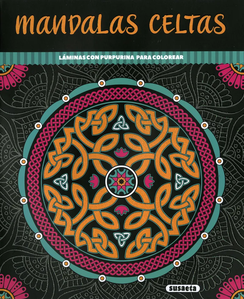 MANDALAS CELTAS -LAMINAS CON PURPURINA PARA COLOREAR-
