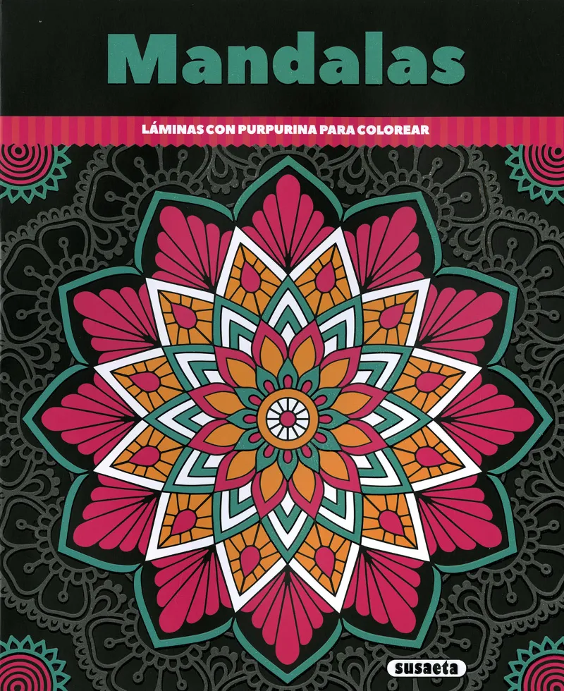 MANDALAS -LAMINAS CON PURPURINA PARA COLOREAR-