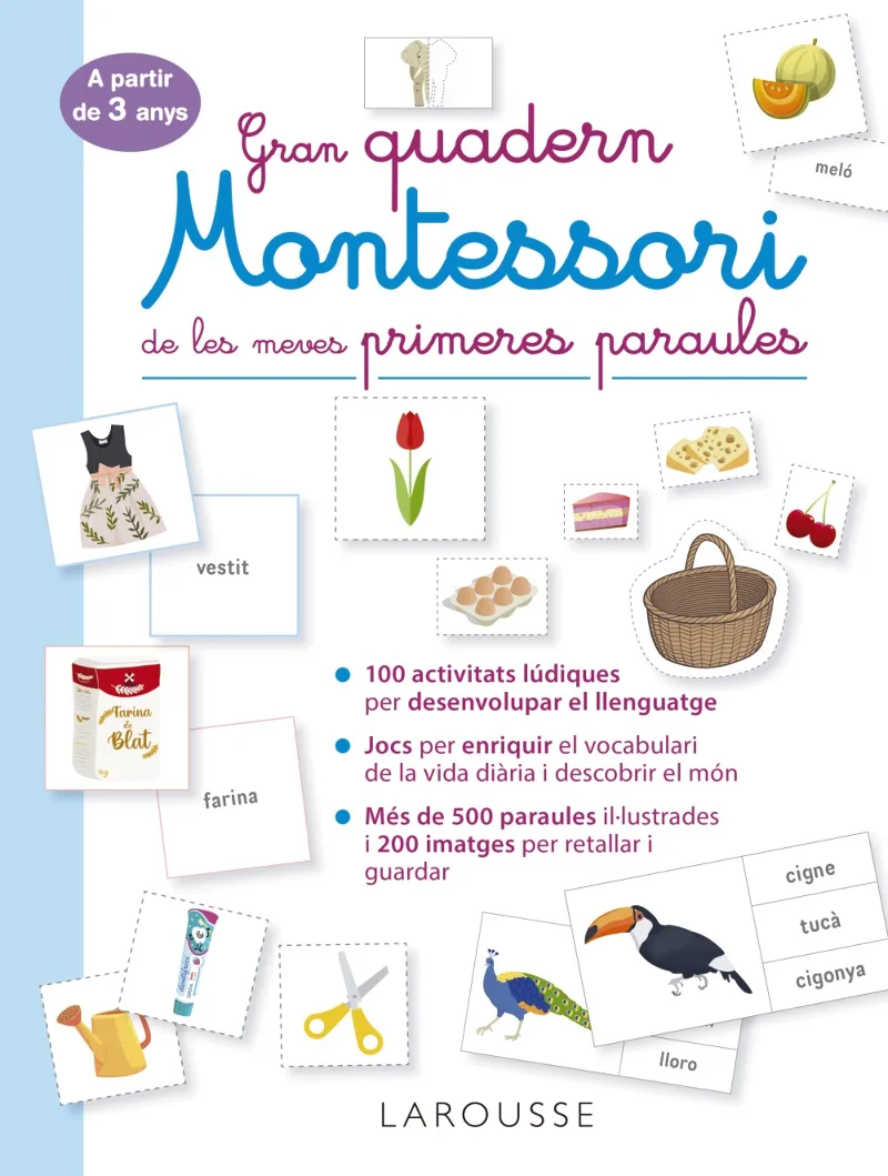 GRAN QUADERN MONTESSORI DE LES MEMVES PRIMERES PARAULES -3 ANYS-
