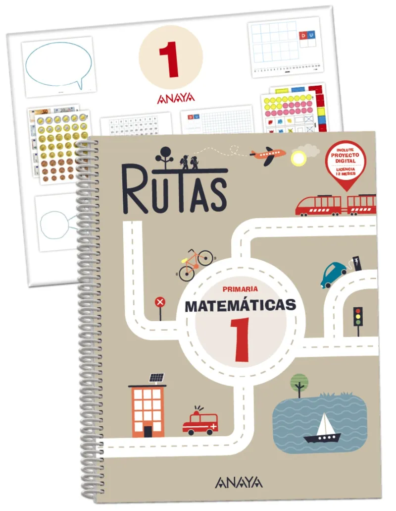 MATEMÁTICAS 1. RUTAS. (INCLUYE MATERIAL MANIPULATIVO)