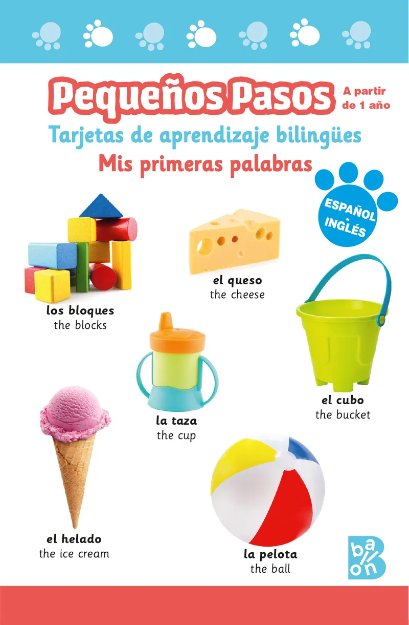 PEQUEÑOS PASOS: TARJETAS BILINGUES ESP-ING -A PARTIR 1 AÑO-