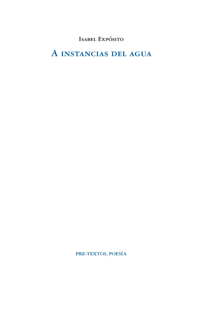 A INSTANCIAS DEL AGUA