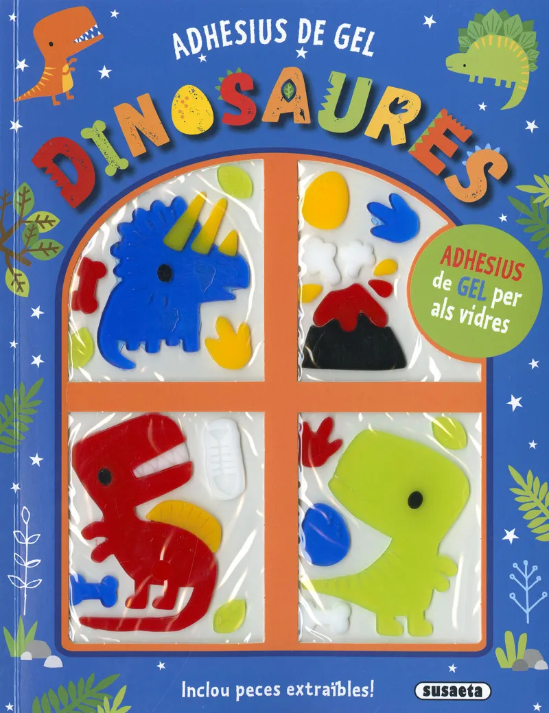 DINOSAURES -ADHESIUS DE GEL PER ALS VIDRES-
