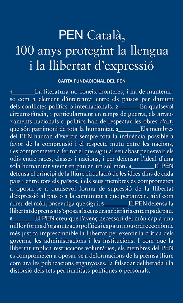 PEN CATALA -100 ANYS PROTEGINT LA LLENGUA I LA LLIBERTAT D'EXPRESSIO-