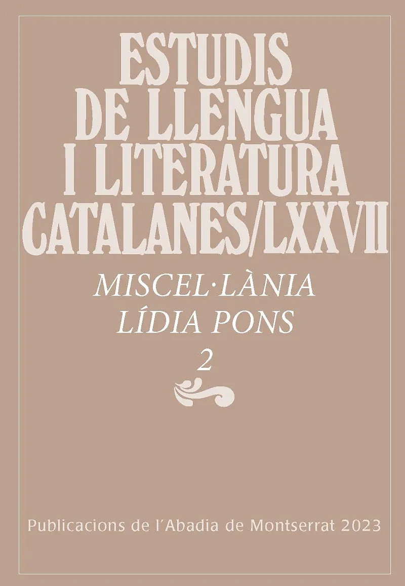 ESTUDIS DE LLENGUA I LITERATURA CATALANA 077 (LXXVII)
