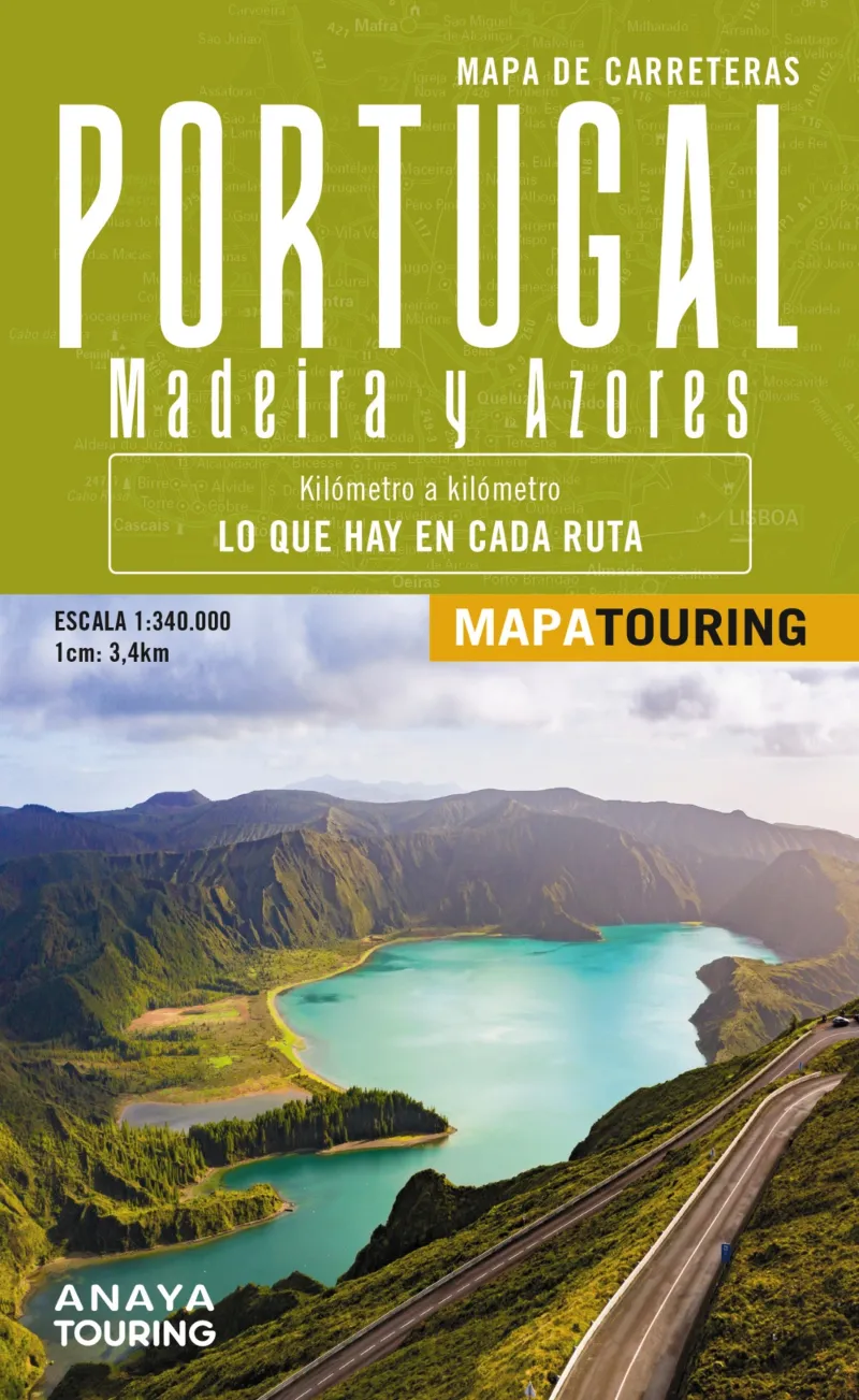 MAPA DE CARRETERAS DE PORTUGAL, MADEIRA Y AZORES 1:340.000