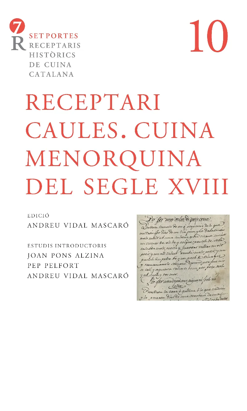 RECEPTARI CAULES. CUINA MENORQUINA DEL SEGLE XVIII