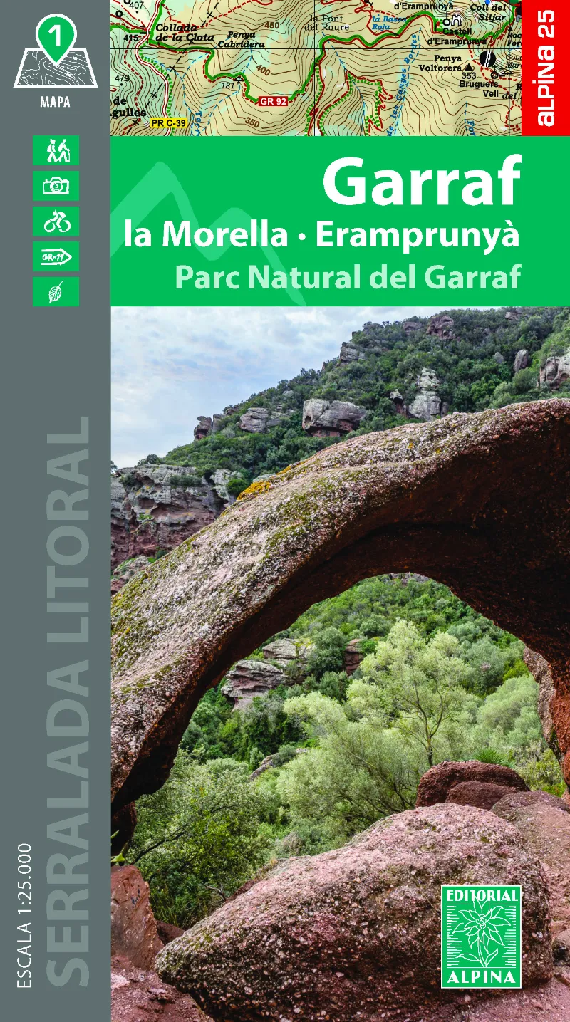 GARRAF- LA MORELLA, ERAMPRUNYÀ .MAPA ESCALA 1:25000