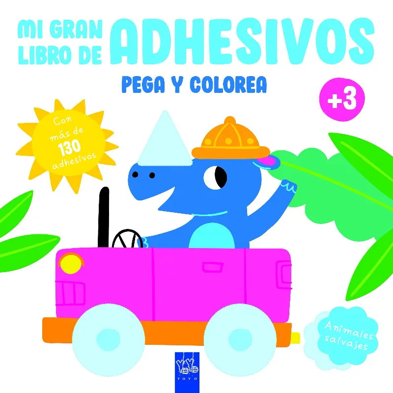 Mi gran libro de adhesivos. Pega y colorea. ANIMALES SALVAJES