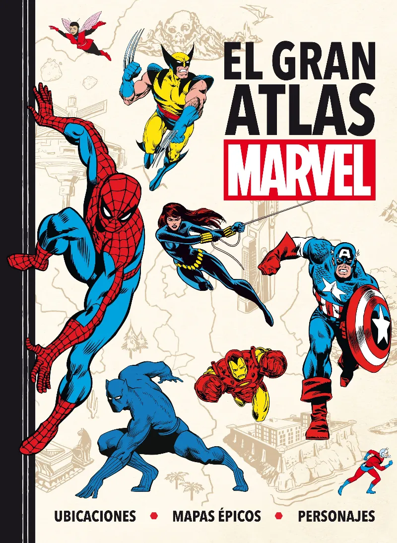 GRAN ATLAS MARVEL.UBICACIONES MAPAS EPICOS PERSONAJES