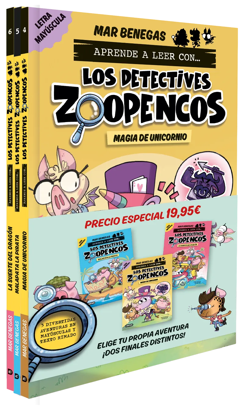 PACK APRENDE A LEER CON... ¡LOS DETECTIVES ZOOPENCOS! 4, 5 Y 6: EN LETRA MAYÚSCU