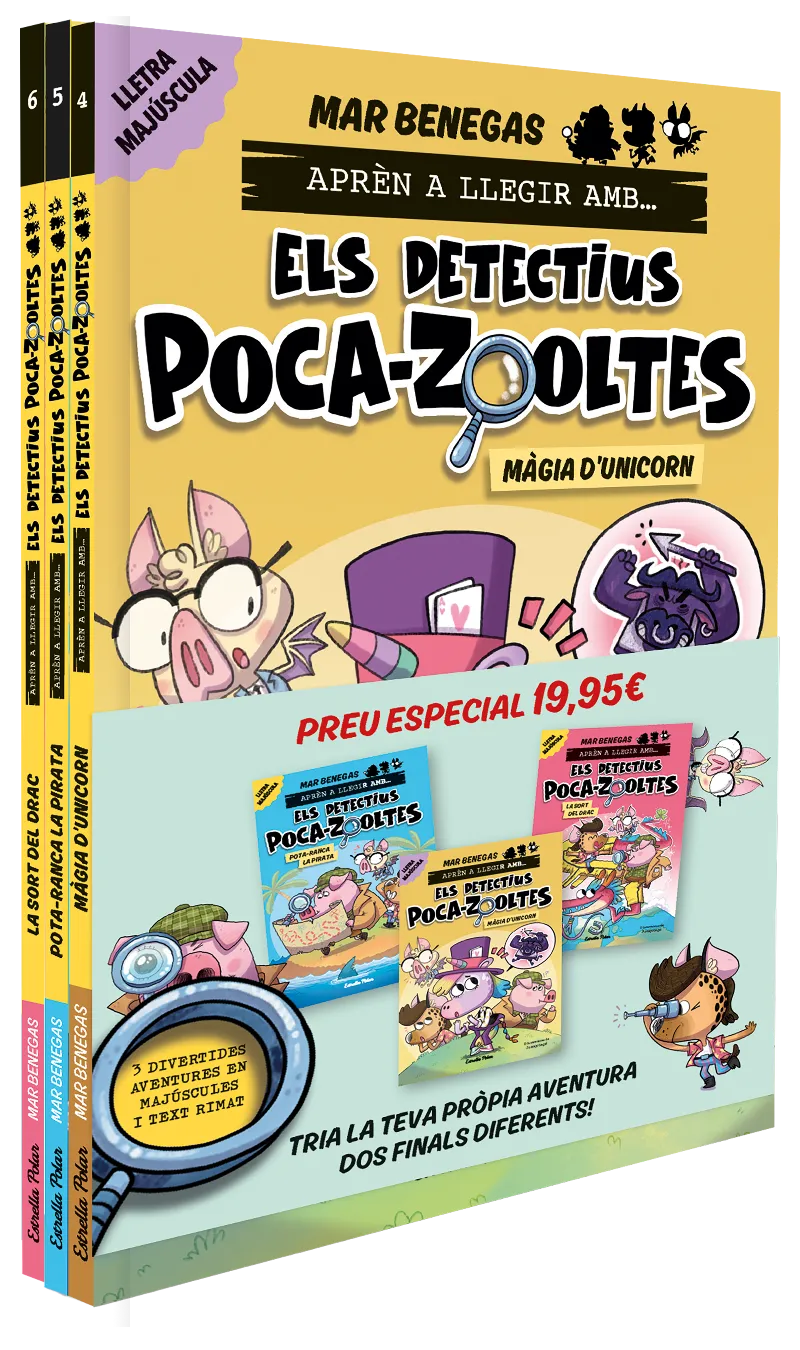 PACK APRÈN A LLEGIR AMB... ELS DETECTIUS POCA-ZOOLTES! 4,5 I 6: EN LLETRA MAJÚS