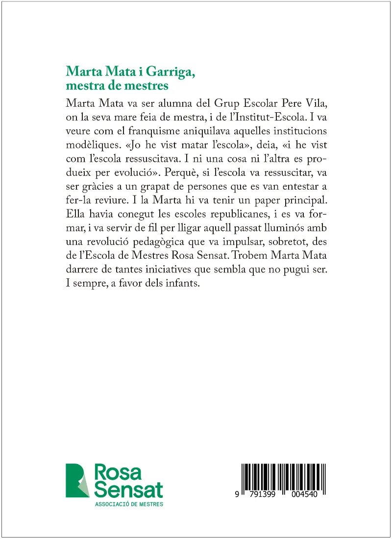 MARTA MATA I GARRIGA, MESTRA DE MESTRES