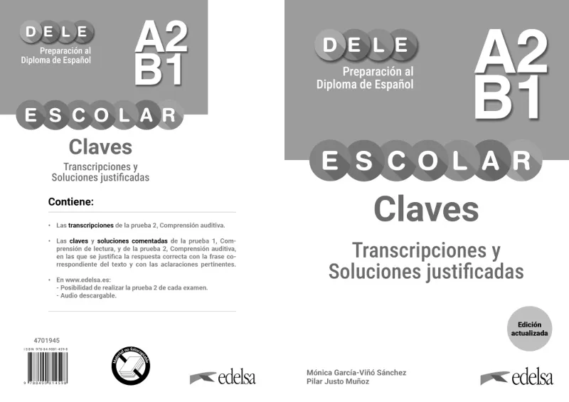 PREPARACIÓN AL DELE ESCOLAR A2/B1. LIBRO DE CLAVES. EDICIÓN ACTUALIZADA