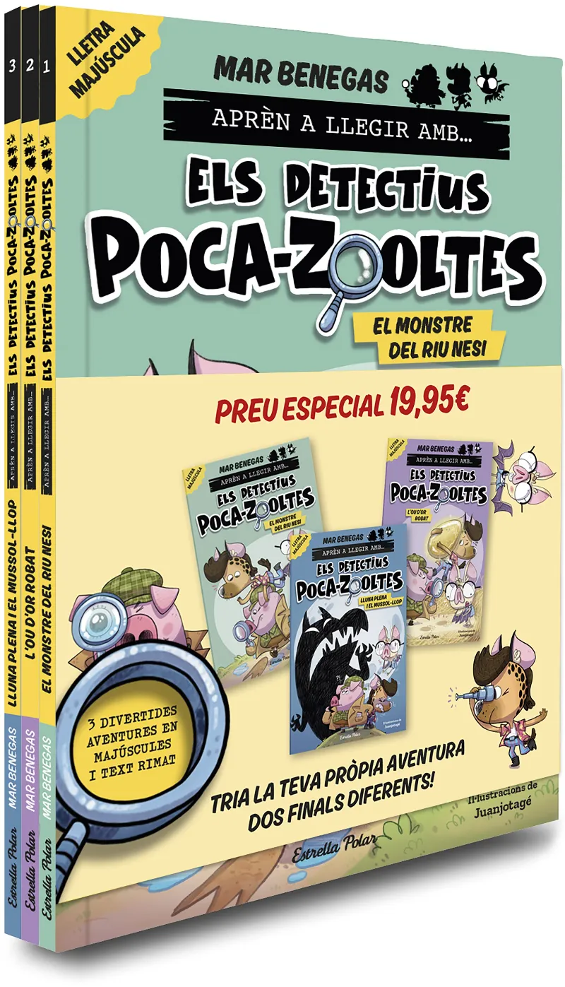 PACK APRÈN A LLEGIR AMB... ELS DETECTIUS POCA-ZOOLTES! 1,2 I 3: EN LLETRA MAJÚS