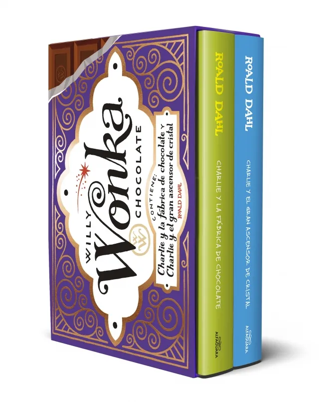 ESTUCHE DORADO DE WILLY WONKA - PACK 2 LLIBRES-