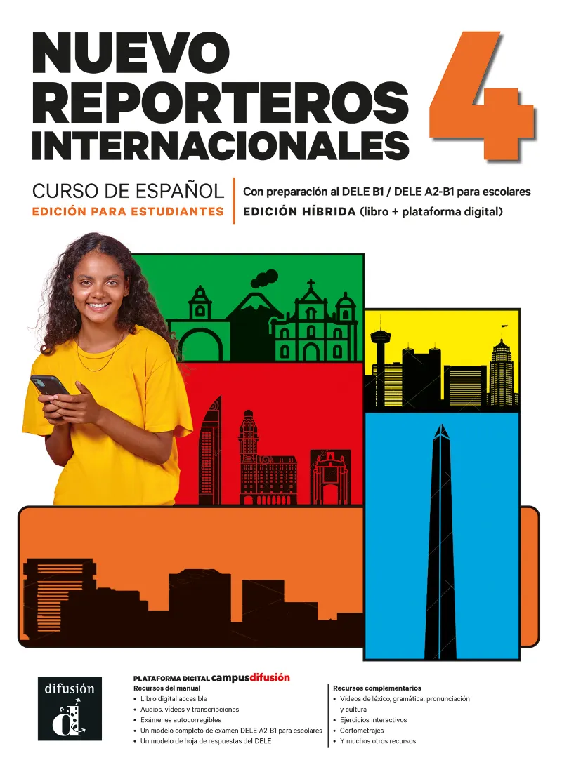 NUEVO REPORTEROS INTERNACIONALES 4 ED HIBRIDA, LIBRO DEL AL