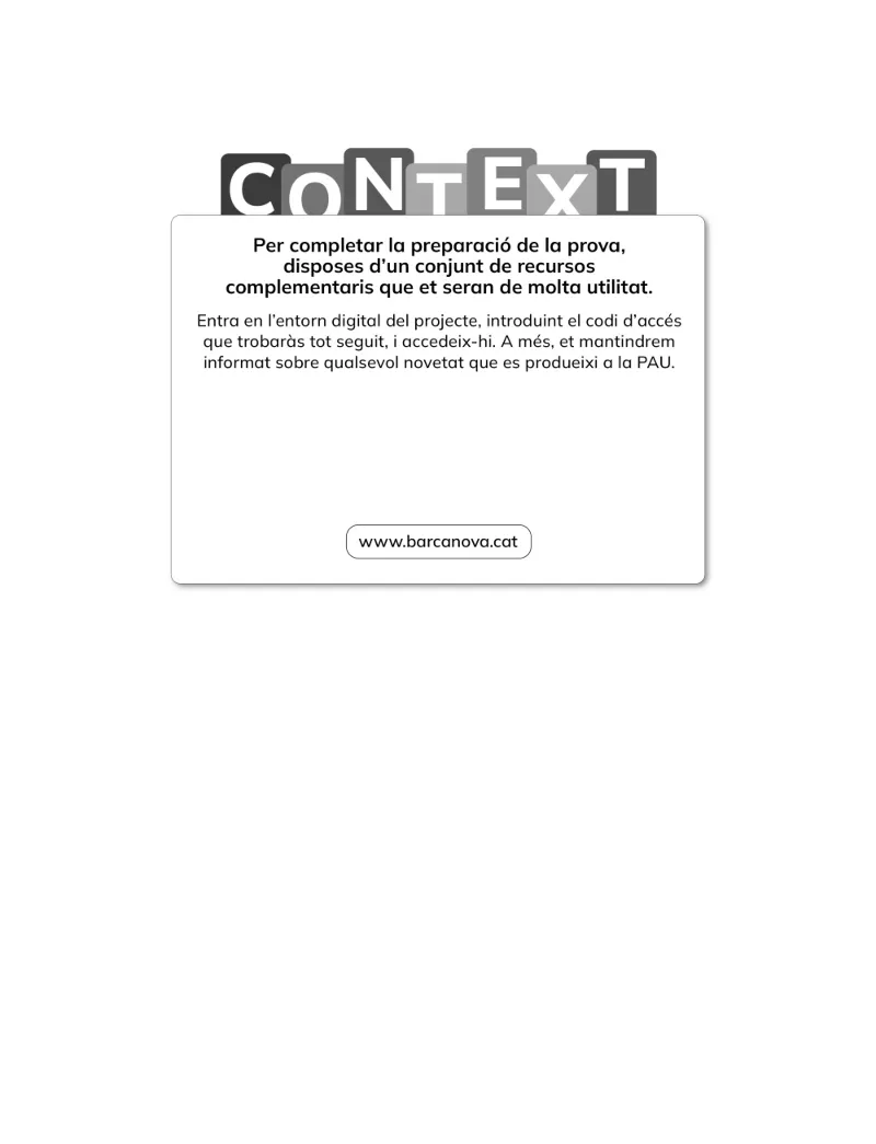 CONTEXT. CATALUNYA. 2027. LLENGUA CATALANA I LITERATURA. PAU