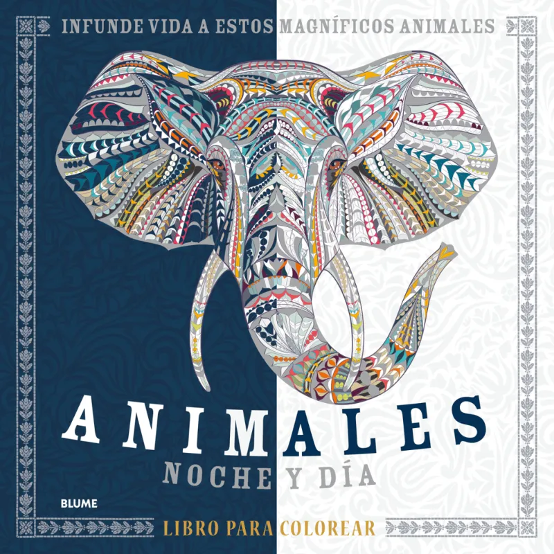 ANIMALES -NOCHE Y DIA- LIBRO PARA COLOREAR