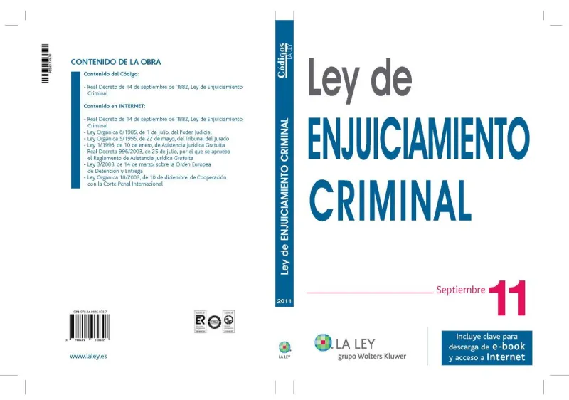 LEY DE ENJUICIAMIENTO CRIMINAL -SETIEMBRE 2011-