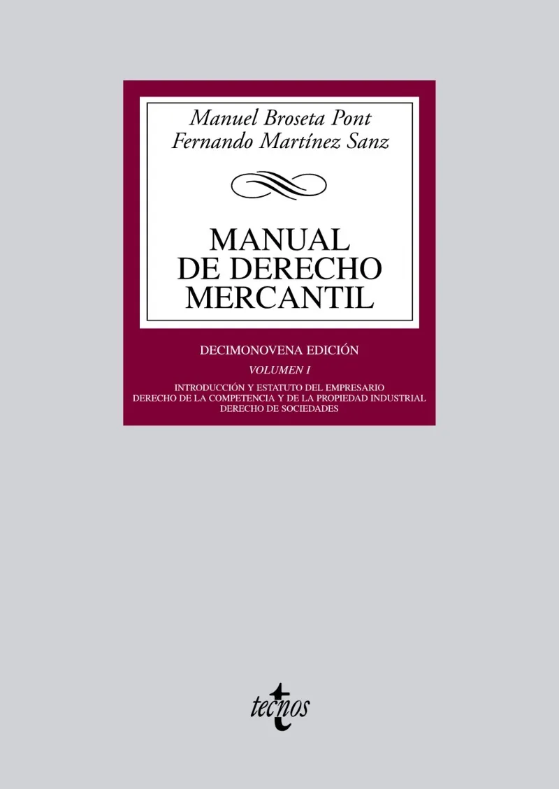 MANUAL DE DERECHO MERCANTIL -VOL.I- -19 ED.-