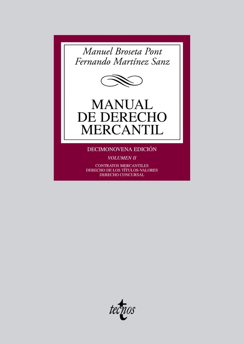 MANUAL DE DERECHO MERCANTIL VOL.II -19 ED. 2012-