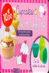 CUPCAKES & MUFFINS CON 12 MOLDES DE SILICONA