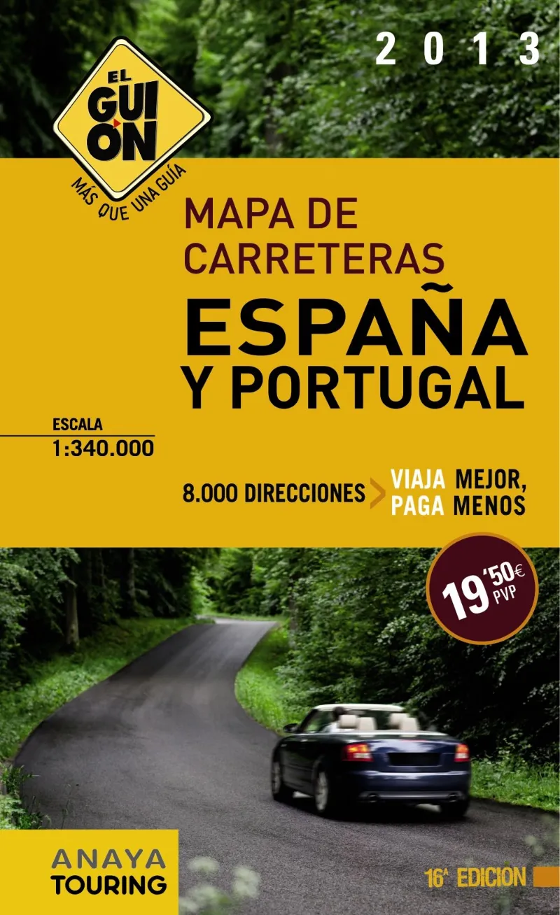 MAPA DE CARRETERAS DE ESPAÑA Y PORTUGAL 2013