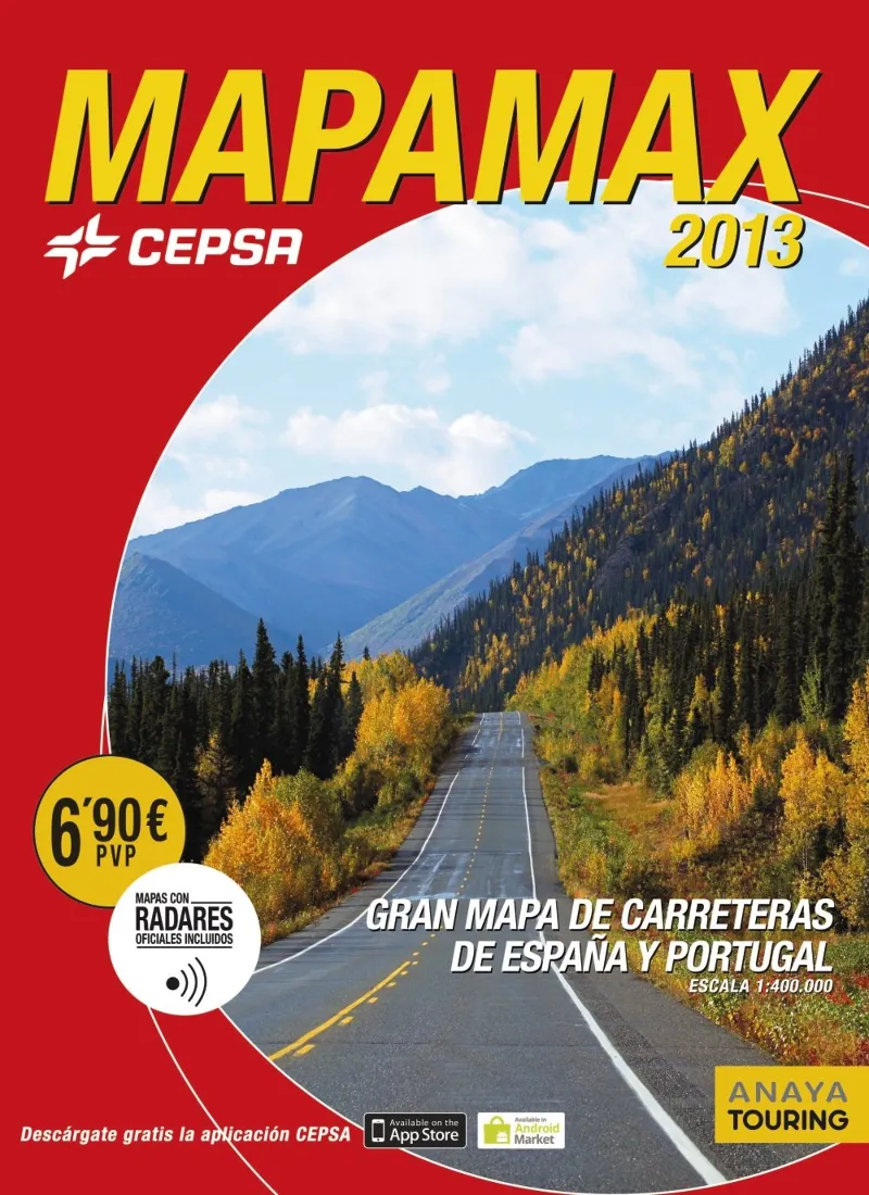 MAPAMAX 2013 -GRAN MAPA DE CARRETERAS DE ESPAÑA Y