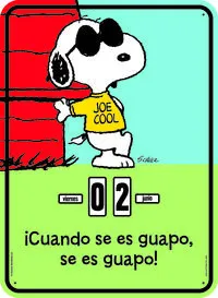 CALENDARI SNOOPY CUANDO SE ES GUAPO SE ES GUAPO