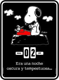CALENDARI SNOOPY ERA UNA NOCHE OSCURA Y