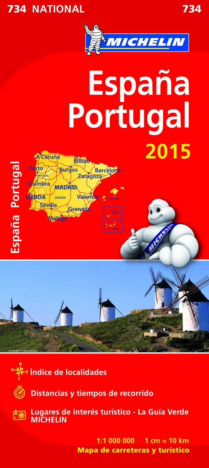 ESPAÑA -PORTUGAL -MAPA 2015-