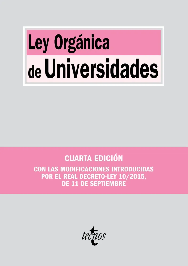 LEY ORGANICA DE UNIVERSIDADES -ED 2015