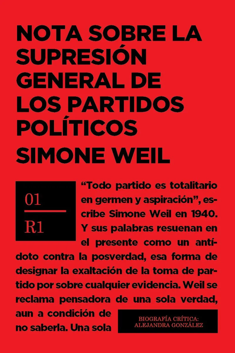 NOTA SOBRE LA SUPRESION GENERAL DE LOS PARTIDOS POLITICOS
