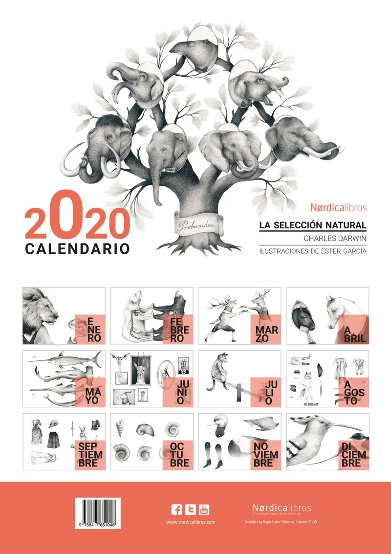 CALENDARIO 2020 LA SELECCION NATURAL CHARLES DARWIN