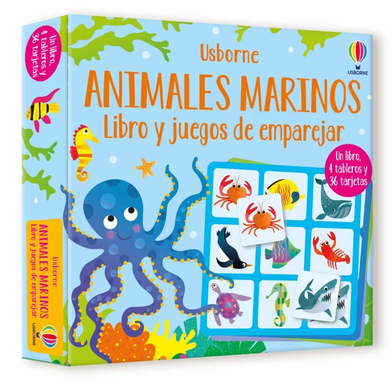 ANIMALES MARINOS - LIBRO Y JUEGOS DE EMPAREJAR-