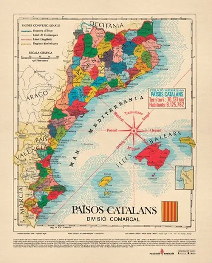 PAISOS CATALANS MAPA MURAL