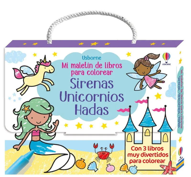 MI MALETÍN DE LIBROS PARA COLOREAR 1 - SIRENAS, UNICORNIOS, HADAS