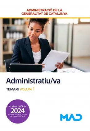 ADMINISTRATIU/VA DE LA GENERALITAT DE CATALUNYA.TEMARI-1(EDICIÓ 2024)