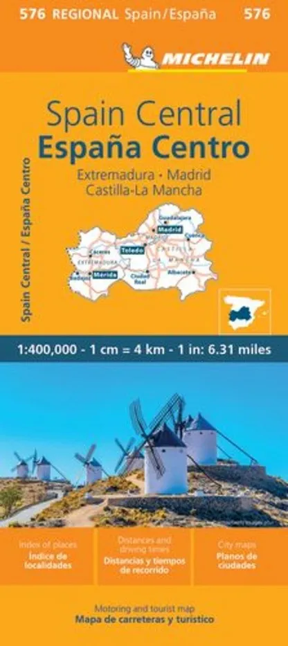 MAPA REGIONAL ESPAÑA CENTRO 576 EXTREMADURA MADRID CASTILLA