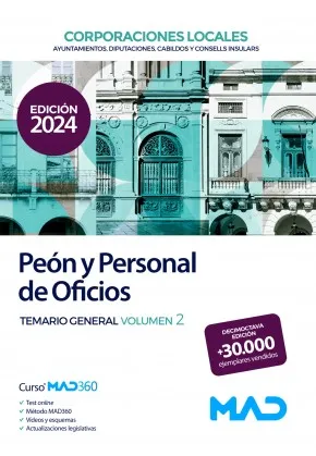 PEÓN Y PERSONAL DE OFICIOS DE AYUNTAMIENTOS, DIPUTACIONES Y DEMÁS CORPORACIONES(TEMARIO-2)