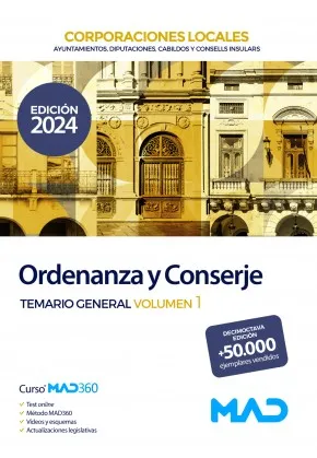 ORDENANZA Y CONSERJE DE AYUNTAMIENTOS, DIPUTACIONES Y OTRAS CORPORACIONES LOCALES(TEMARIO-1)