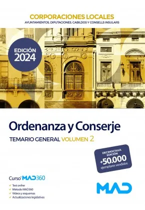 ORDENANZA Y CONSERJE DE AYUNTAMIENTOS, DIPUTACIONES Y OTRAS CORPORACIONES LOCALES(TEMARIO-2)